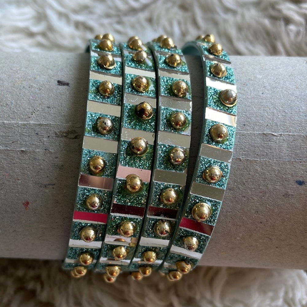 Turquoise Crystal Stackable Bangle Set - Brand - Picture 3 of 6